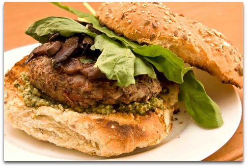 vegan mushroom bean burgers